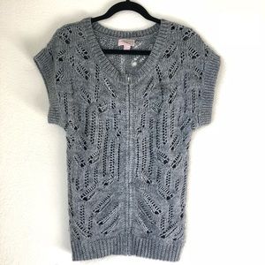 Grey zip up sweater tunic